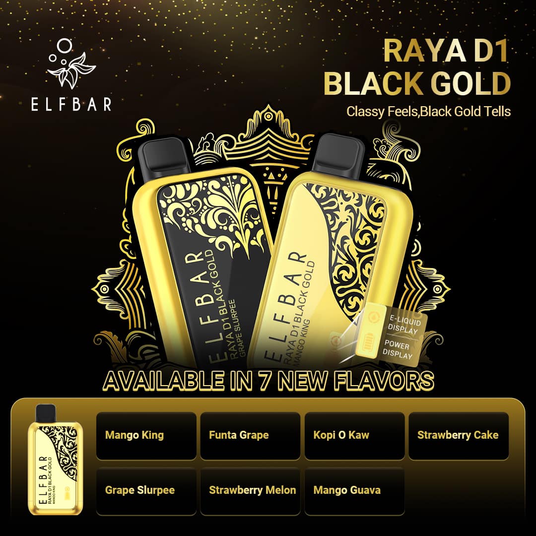 448158098_768893595421576_8078932026578089962_n Elfbar Raya D1 Black Gold Series